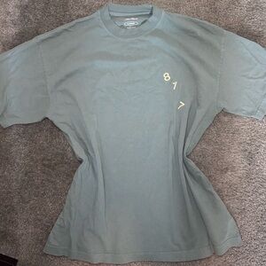 817 Fort Worth Embroidered Heavyweight Olive Green T-Shirt